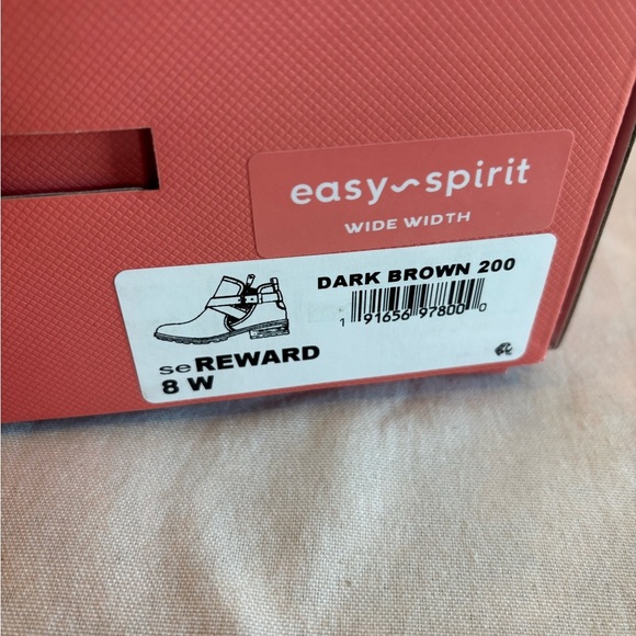 Easy Spirit Brown Ankle Booties with Buckle Detail - Picture 2 of 4